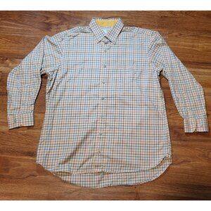 Brook Taverner Luxury Shirtmakers Classic Fit 17" 33.5" Plaid Button‎ Down Shirt
